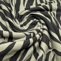 Khaki & Black Animal Print Viscose Elastane Fabric - T9 Fabrics