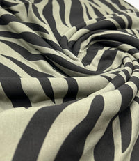 Khaki & Black Animal Print Viscose Elastane Fabric - T9 Fabrics