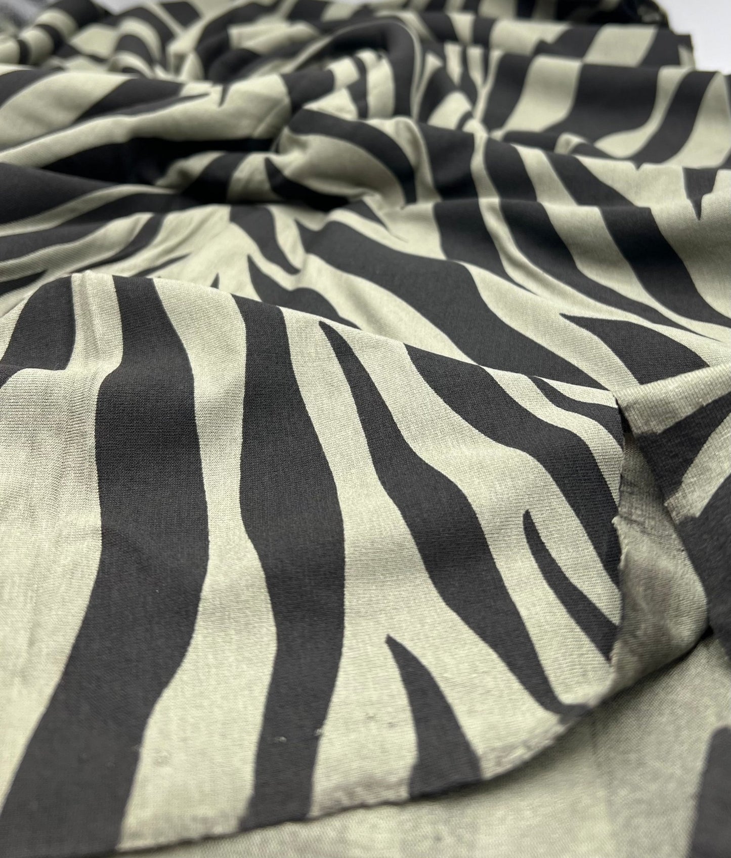 Khaki & Black Animal Print Viscose Elastane Fabric - T9 Fabrics