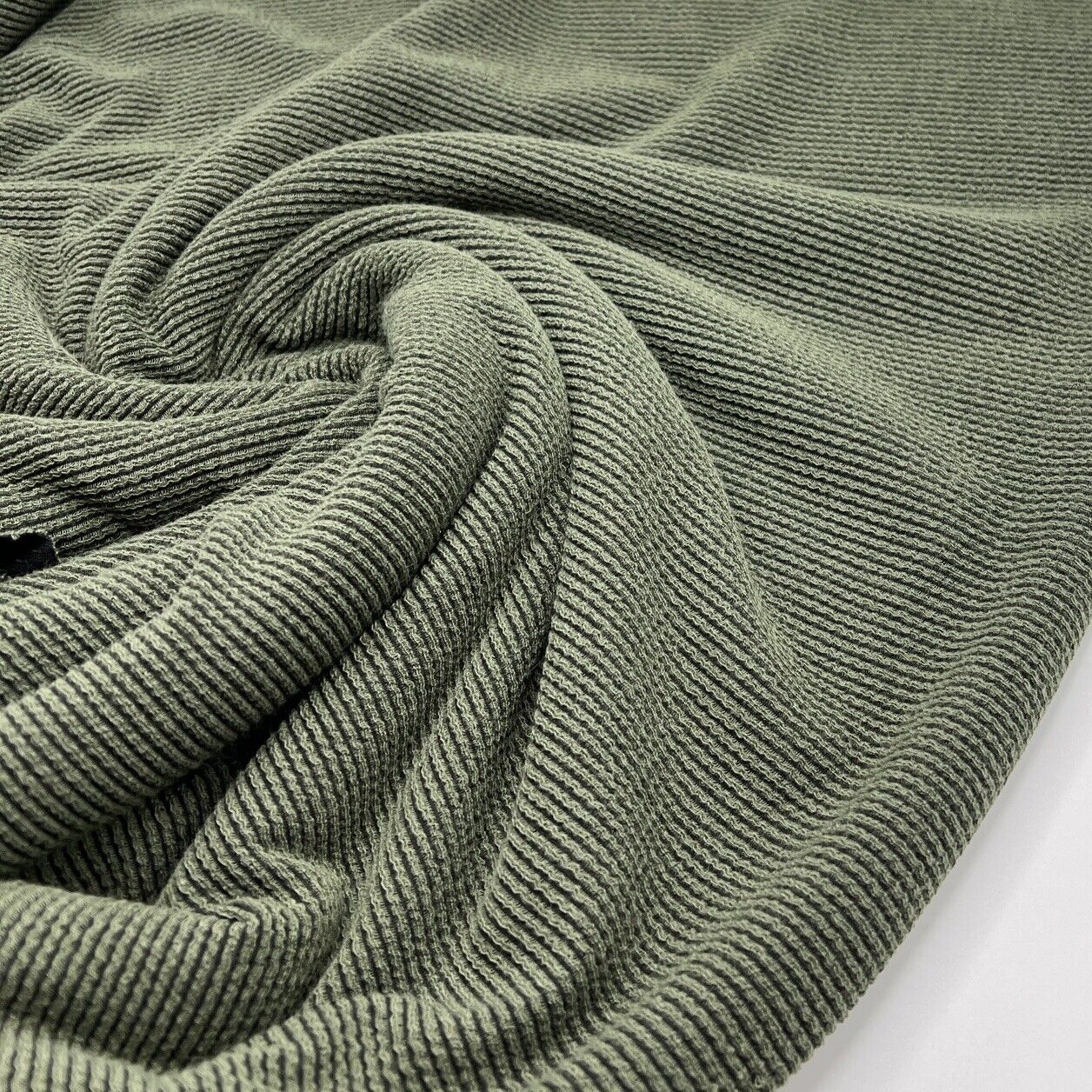 Khaki & Black Crinkle Rib Stretch Fabric - T9 Fabrics