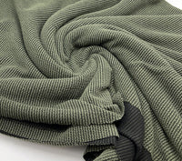 Khaki & Black Crinkle Rib Stretch Fabric - T9 Fabrics