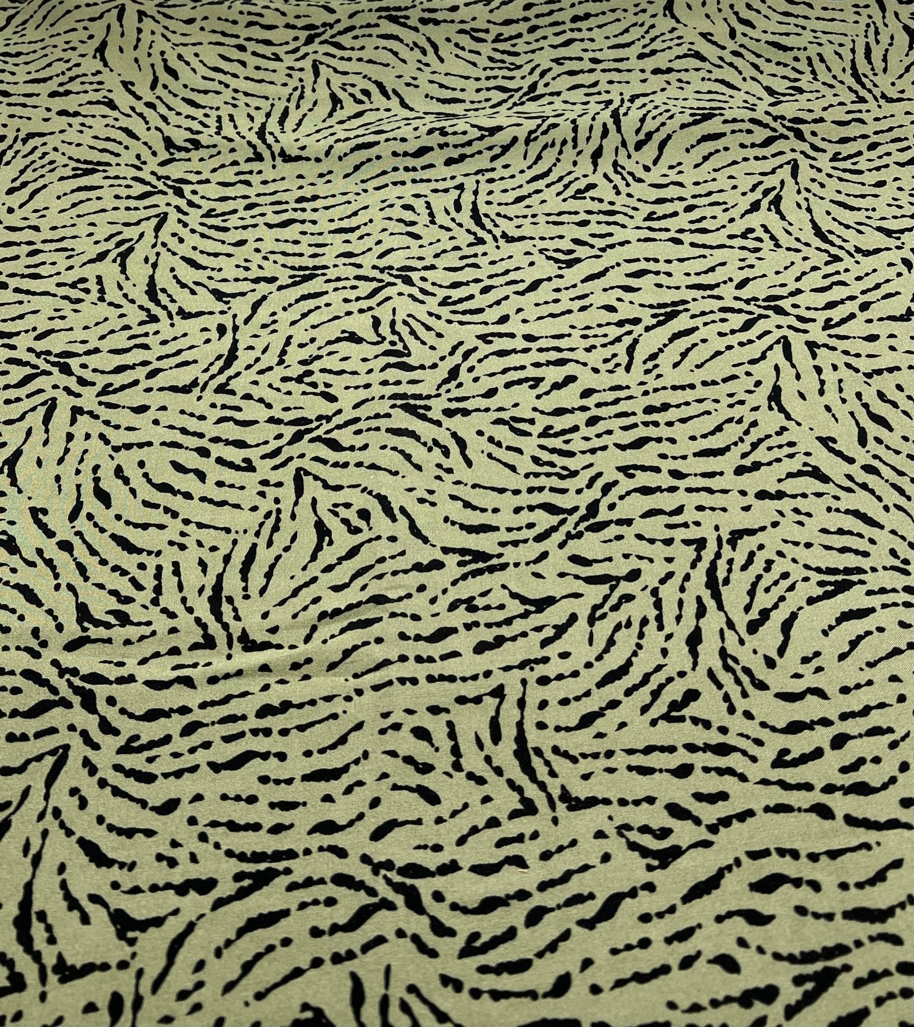 Khaki Black Mix Lightweight Non Stretch Woven Fabric - T9 Fabrics
