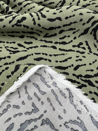 Khaki Black Mix Lightweight Non Stretch Woven Fabric - T9 Fabrics