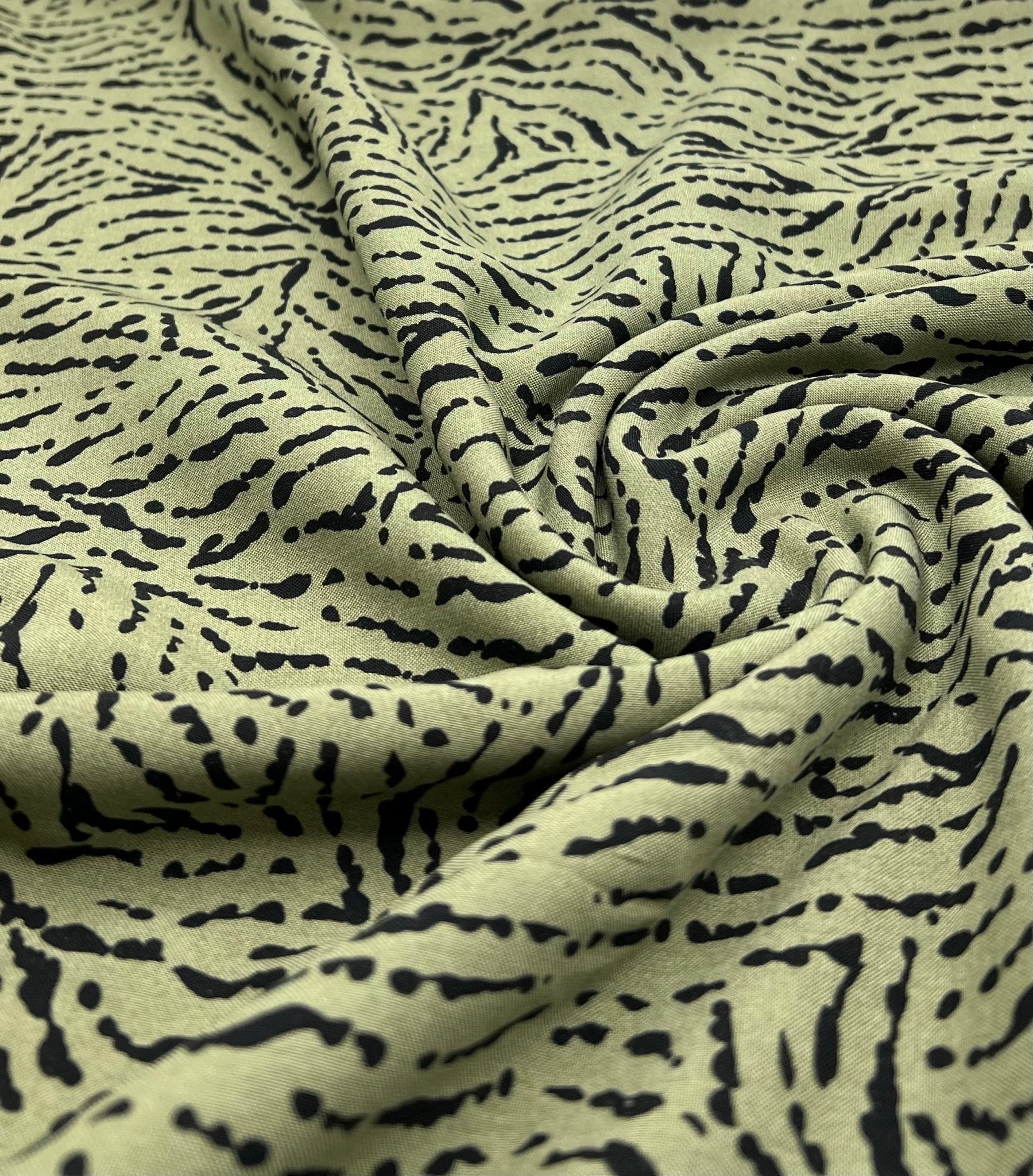 Khaki Black Mix Lightweight Non Stretch Woven Fabric - T9 Fabrics