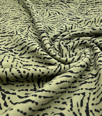 Khaki Black Mix Lightweight Non Stretch Woven Fabric - T9 Fabrics
