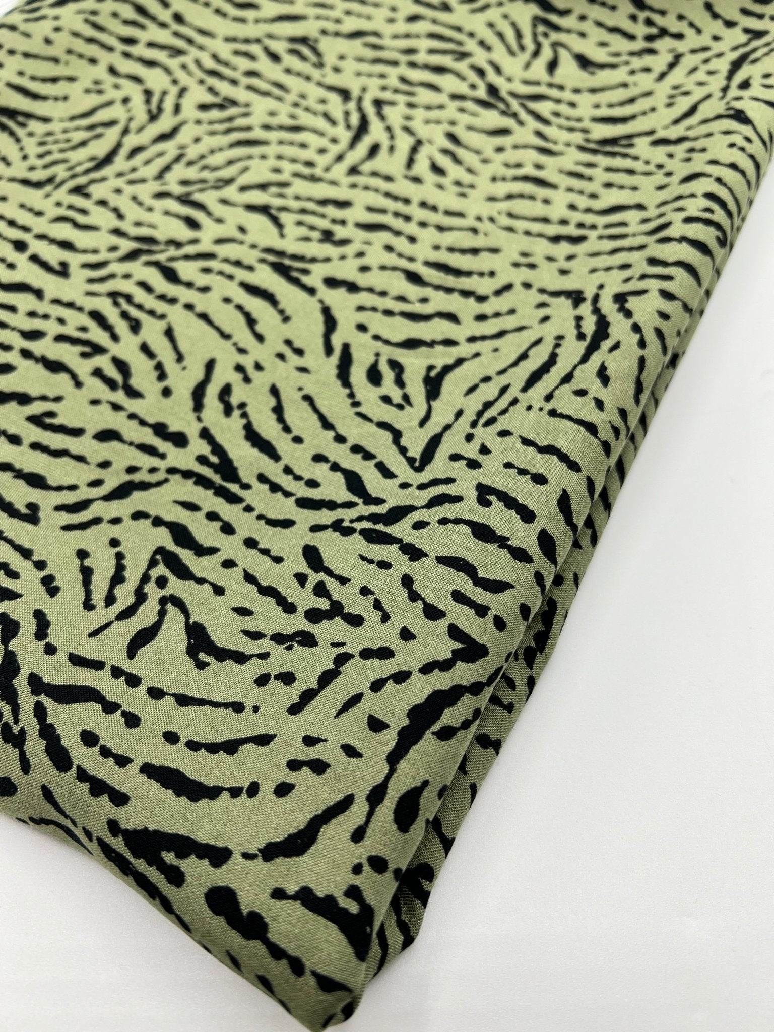 Khaki Black Mix Lightweight Non Stretch Woven Fabric - T9 Fabrics
