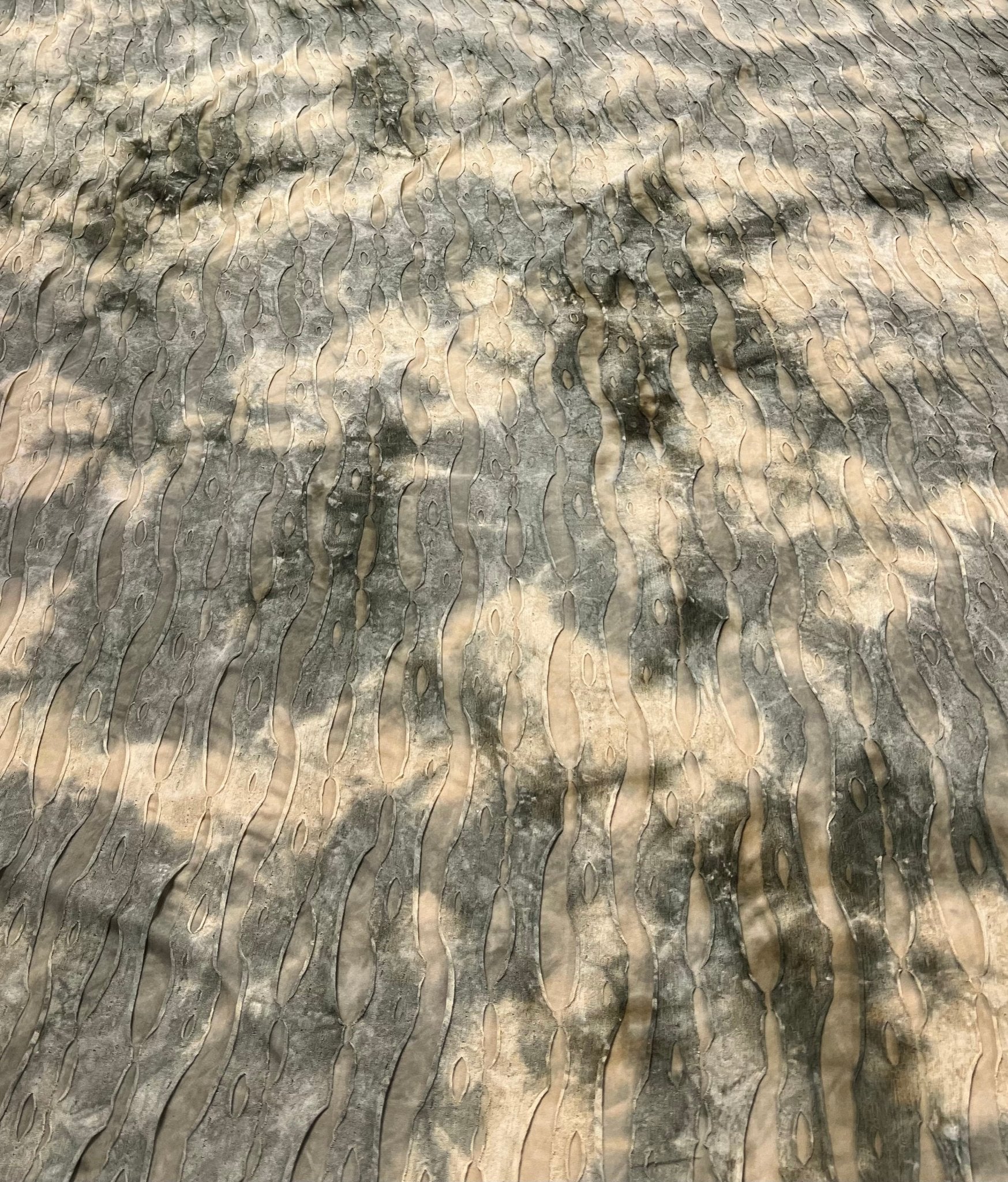 Khaki Camo Distress Textured 2 Way Stretch Fabric - T9 Fabrics