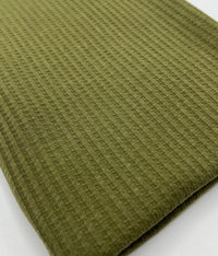 Khaki Cotton Soft Waffle Jersey Fabric 210 GSM 4 Way Stretch - T9 Fabrics