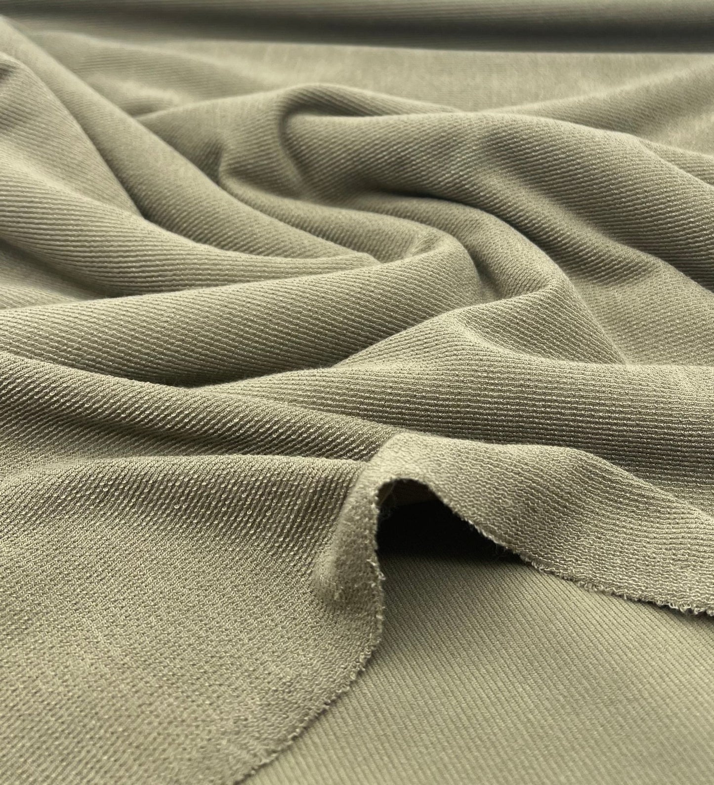 Khaki Crinkle Rib Stretch Fabric - T9 Fabrics