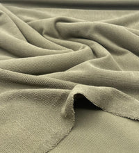 Khaki Crinkle Rib Stretch Fabric - T9 Fabrics