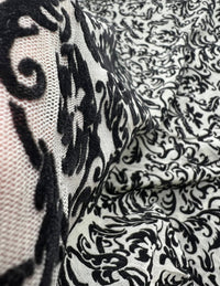 Khaki Green Embossed Flocked Mesh Fabric 2 Way Stretch - T9 Fabrics