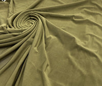 Khaki Green Plain Soft Touch Stretch Fabric - T9 Fabrics