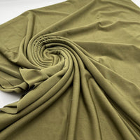 Khaki Green Plain Soft Touch Stretch Fabric - T9 Fabrics