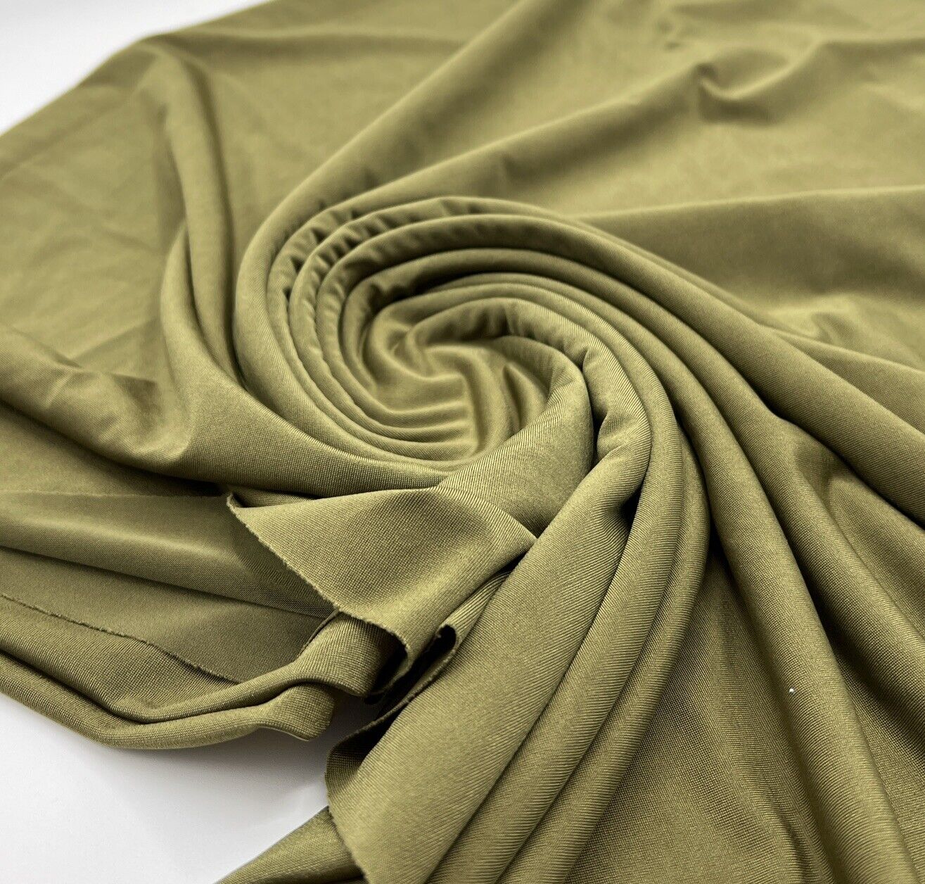 Khaki Green Plain Soft Touch Stretch Fabric - T9 Fabrics