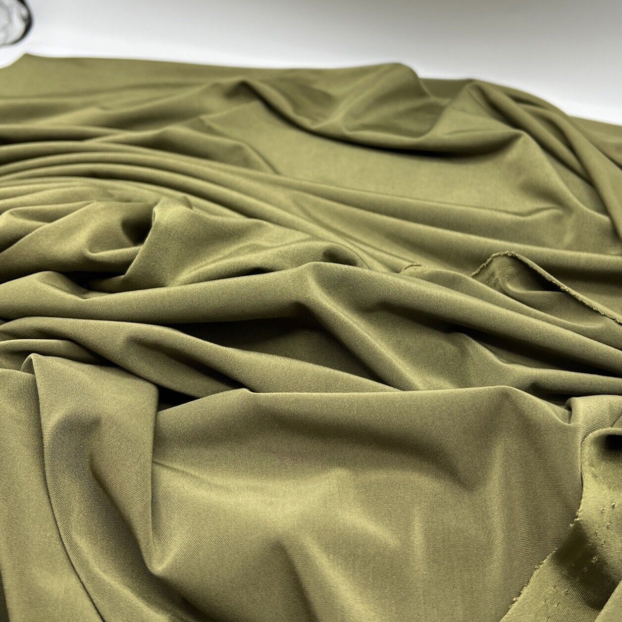 Khaki Green Plain Soft Touch Stretch Fabric - T9 Fabrics