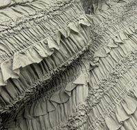 Khaki Green Ruffle Textured 2 Way Stretch Fabric - T9 Fabrics