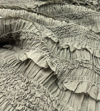 Khaki Green Ruffle Textured 2 Way Stretch Fabric - T9 Fabrics