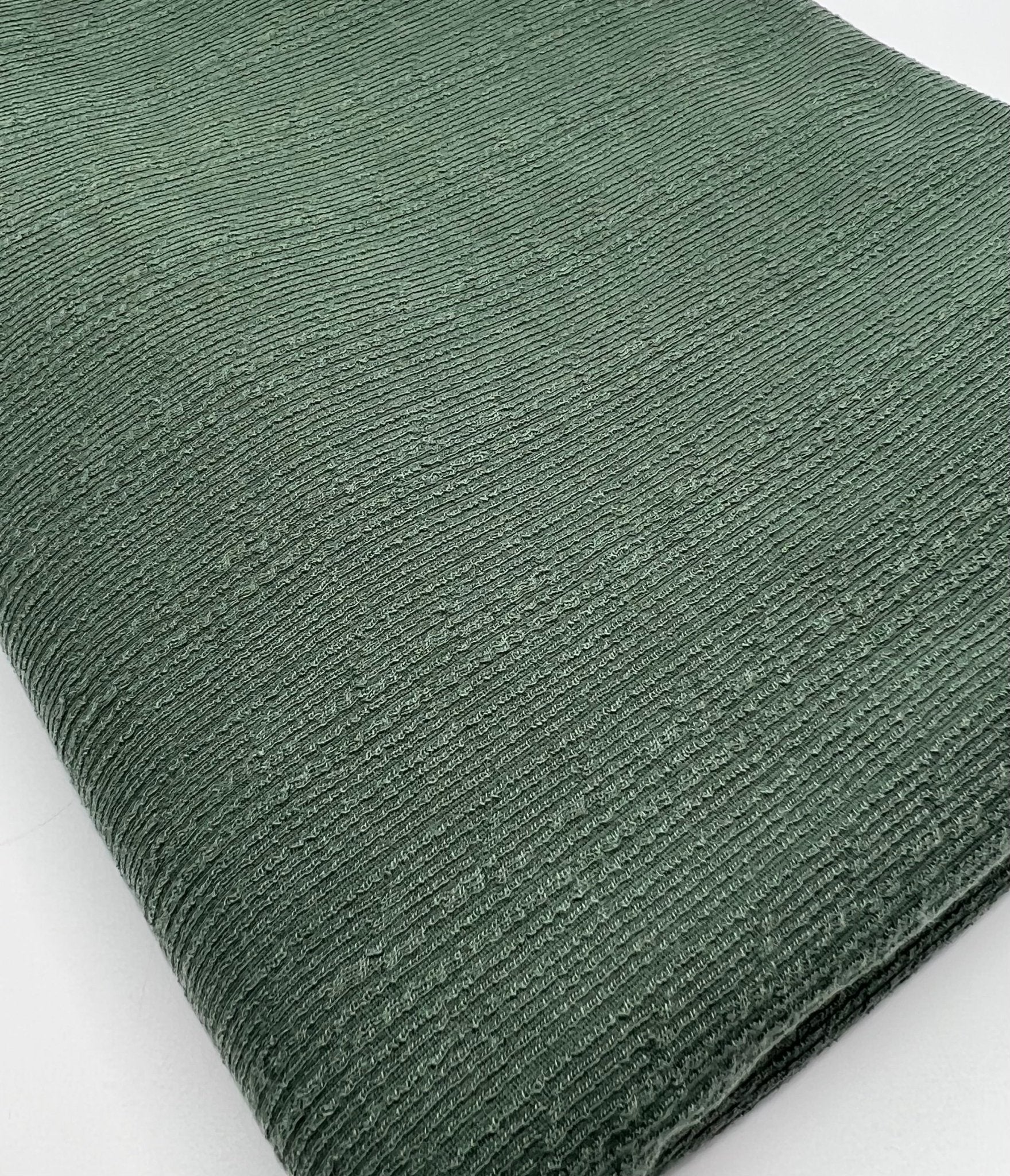 Khaki Green Soft Striped Textured Stretch Fabric - T9 Fabrics