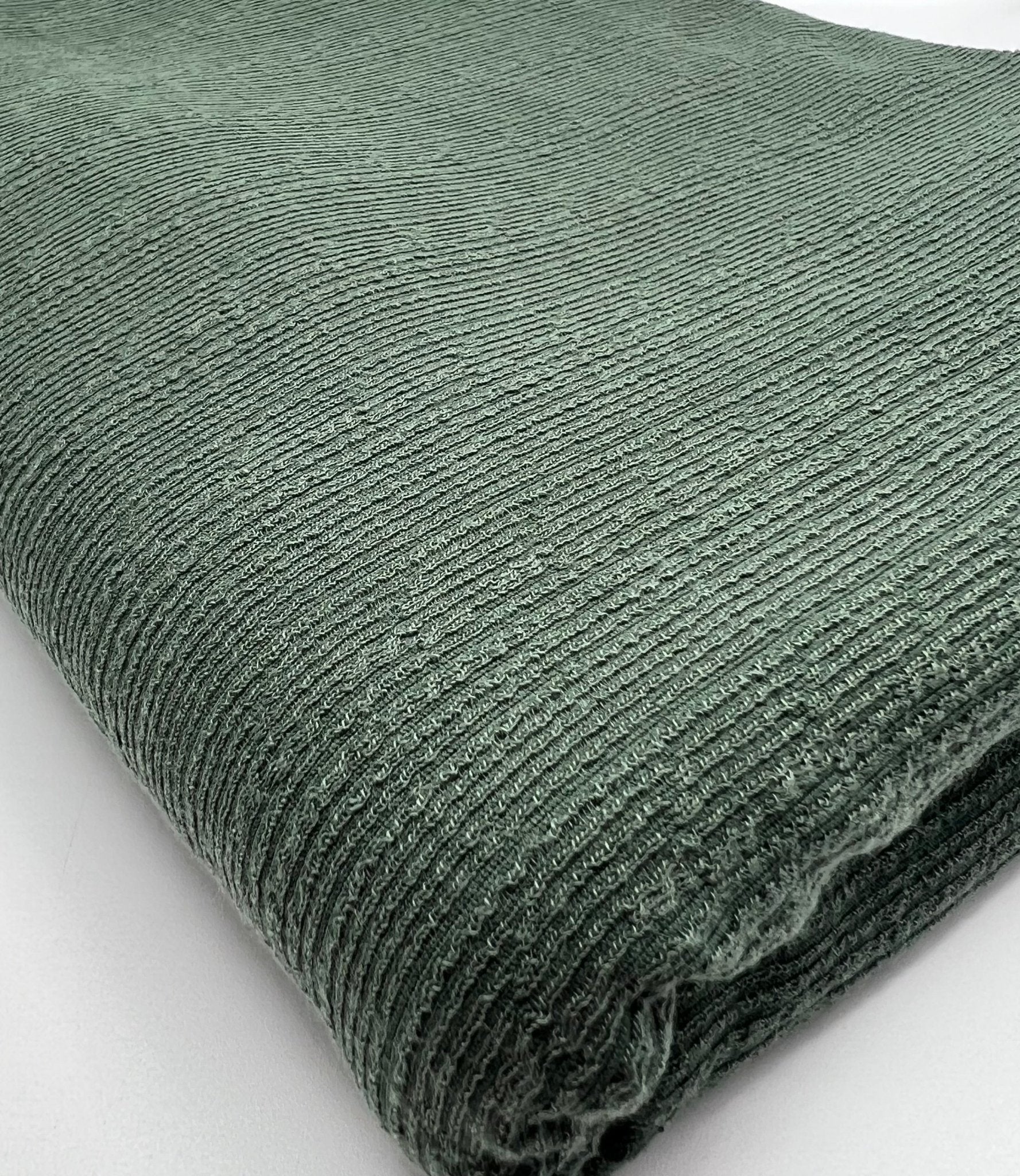 Khaki Green Soft Striped Textured Stretch Fabric - T9 Fabrics