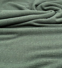 Khaki Green Soft Striped Textured Stretch Fabric - T9 Fabrics
