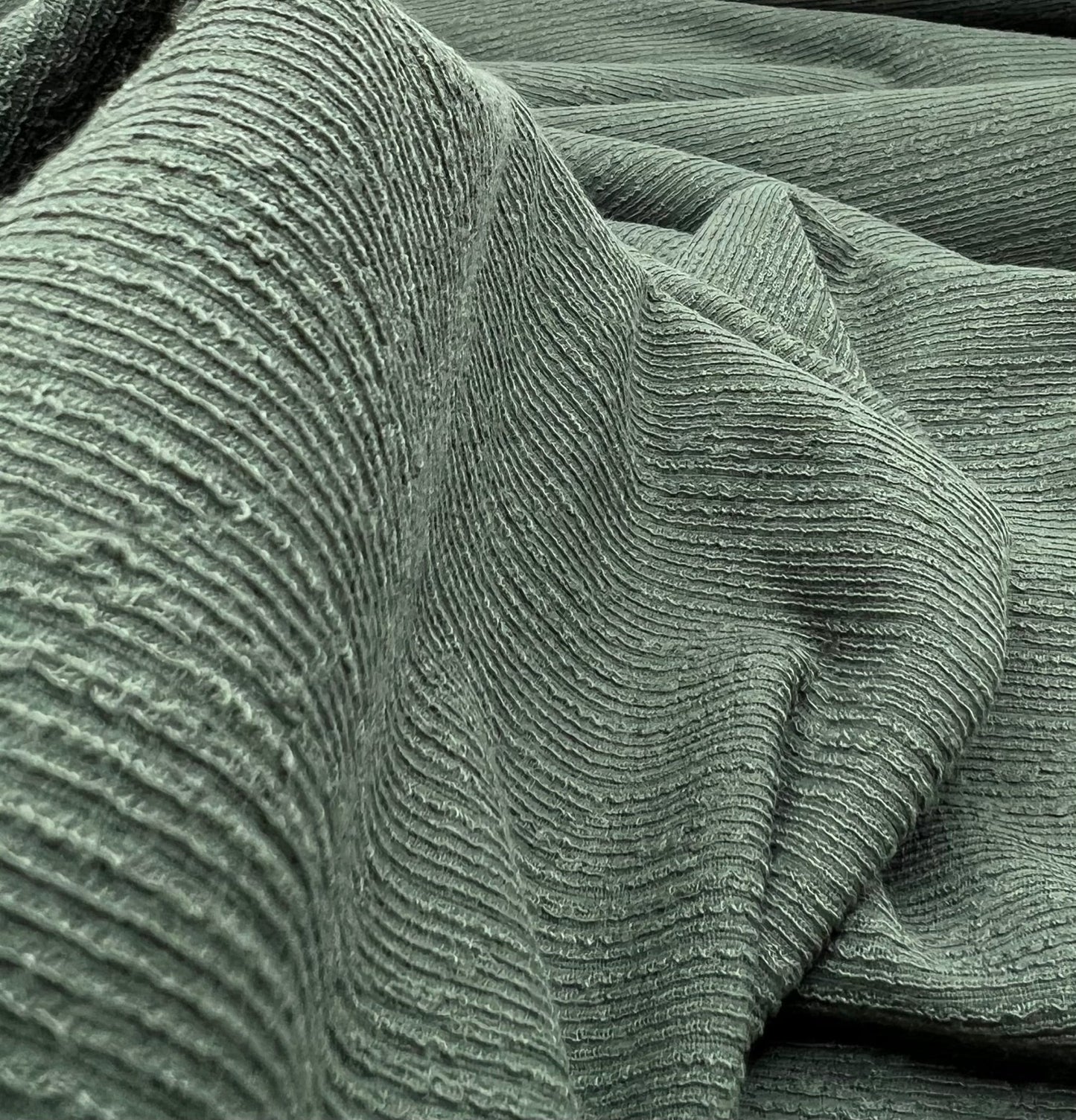Khaki Green Soft Striped Textured Stretch Fabric - T9 Fabrics