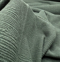 Khaki Green Soft Striped Textured Stretch Fabric - T9 Fabrics