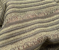 Khaki Grey Stripe Knitted Stretch Fabric - T9 Fabrics