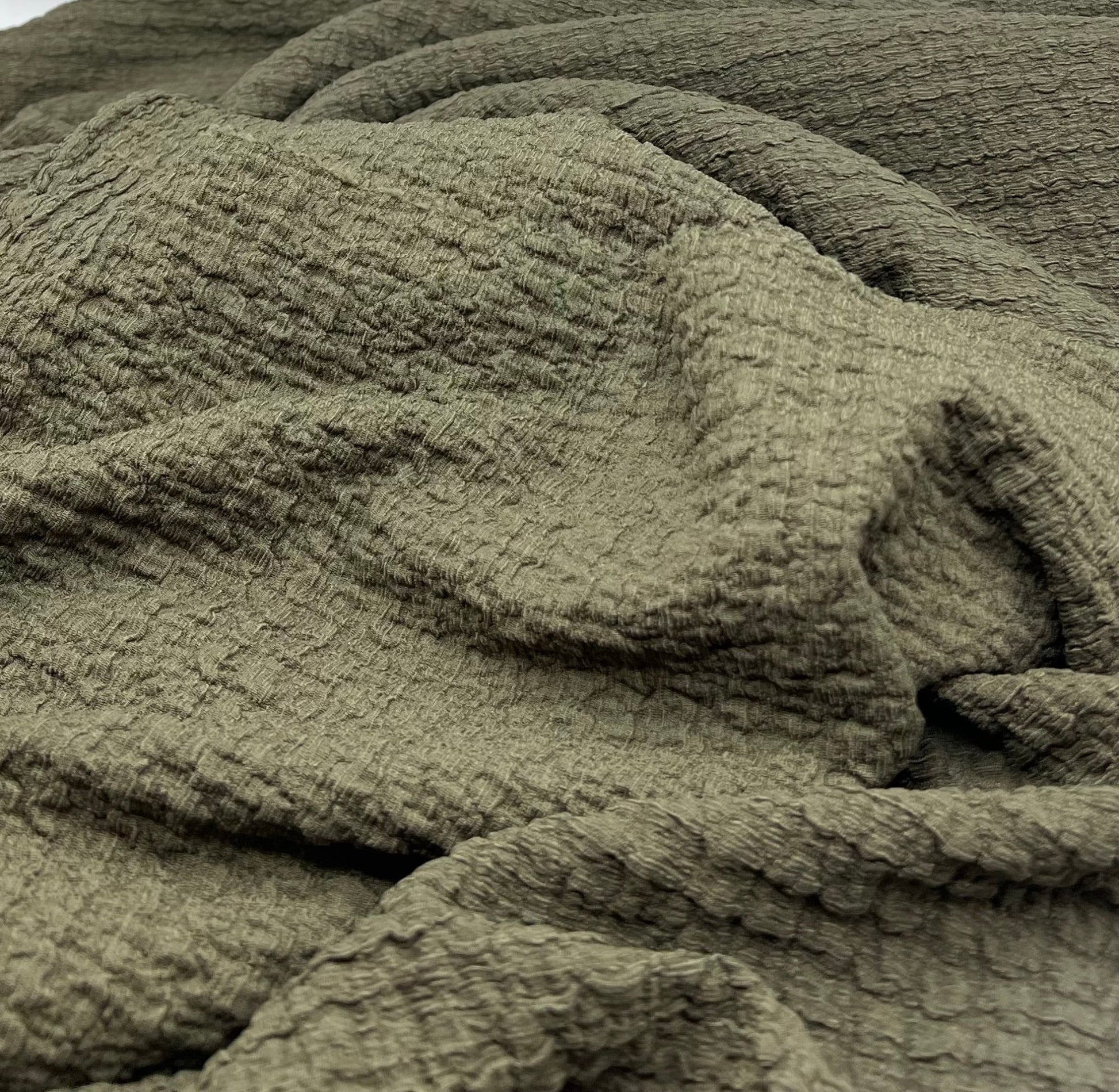 Khaki Nacho Soft Textured Stretch Fabric - T9 Fabrics
