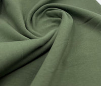 Khaki Plain Cotton Stretch Jersey 240 GSM 92/8 Lycra Jersey, 4 Way Stretch, Sold By Metre - T9 Fabrics