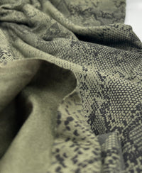 Khaki Snake Print Viscose Elastane Fabric - T9 Fabrics