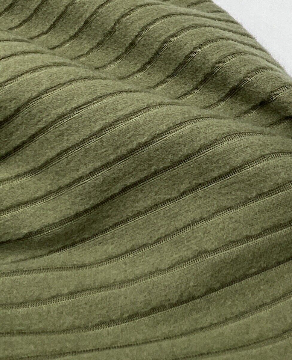 Khaki Soft Brushed 8x4 Wide Rib Stretch Fabric - T9 Fabrics