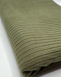 Khaki Soft Brushed 8x4 Wide Rib Stretch Fabric - T9 Fabrics