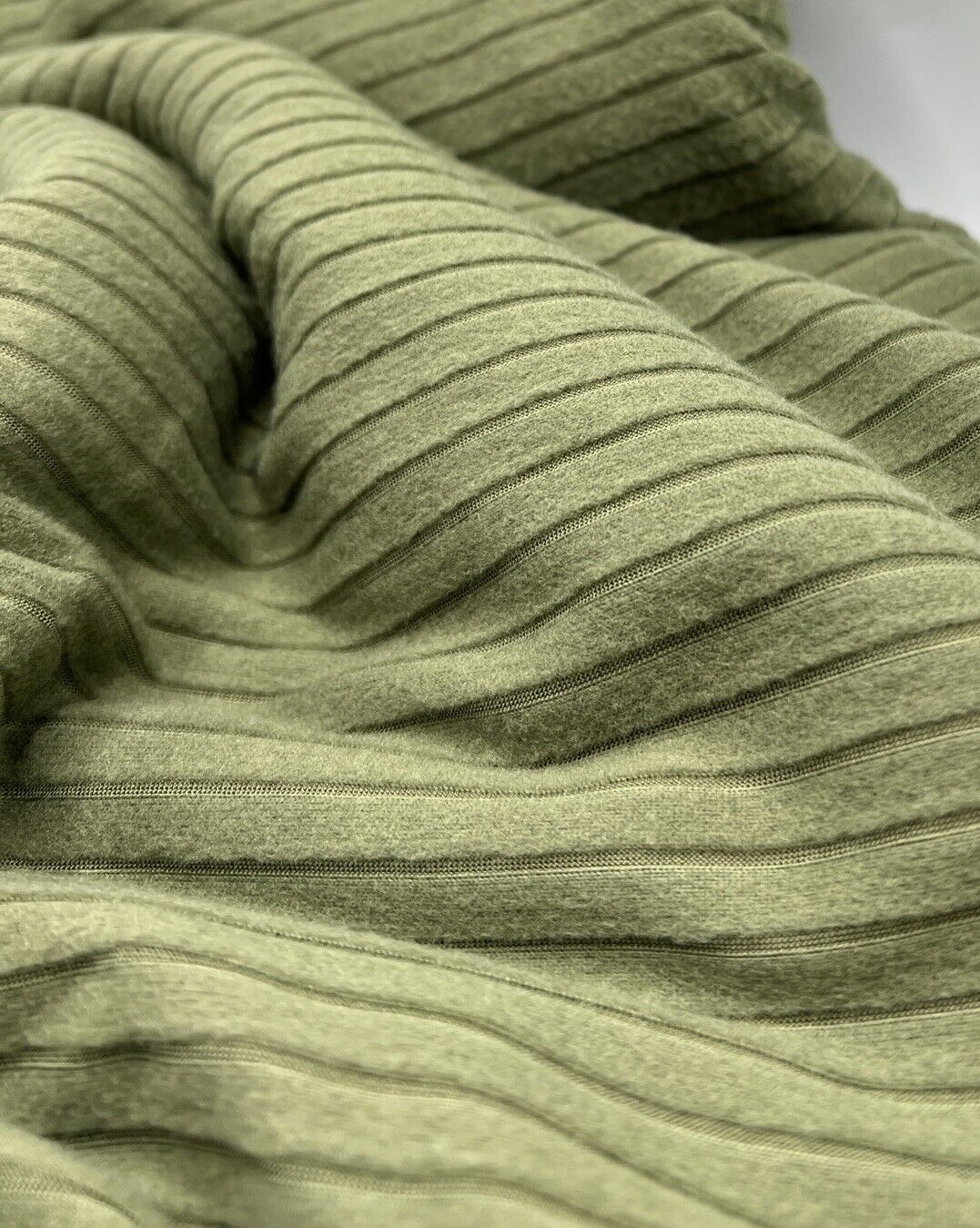 Khaki Soft Brushed 8x4 Wide Rib Stretch Fabric - T9 Fabrics