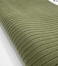 Khaki Soft Brushed 8x4 Wide Rib Stretch Fabric - T9 Fabrics