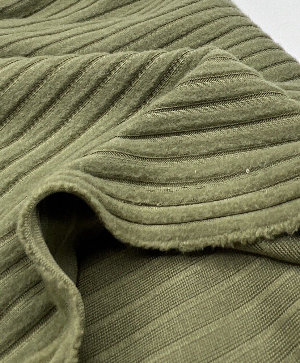 Khaki Soft Brushed 8x4 Wide Rib Stretch Fabric - T9 Fabrics