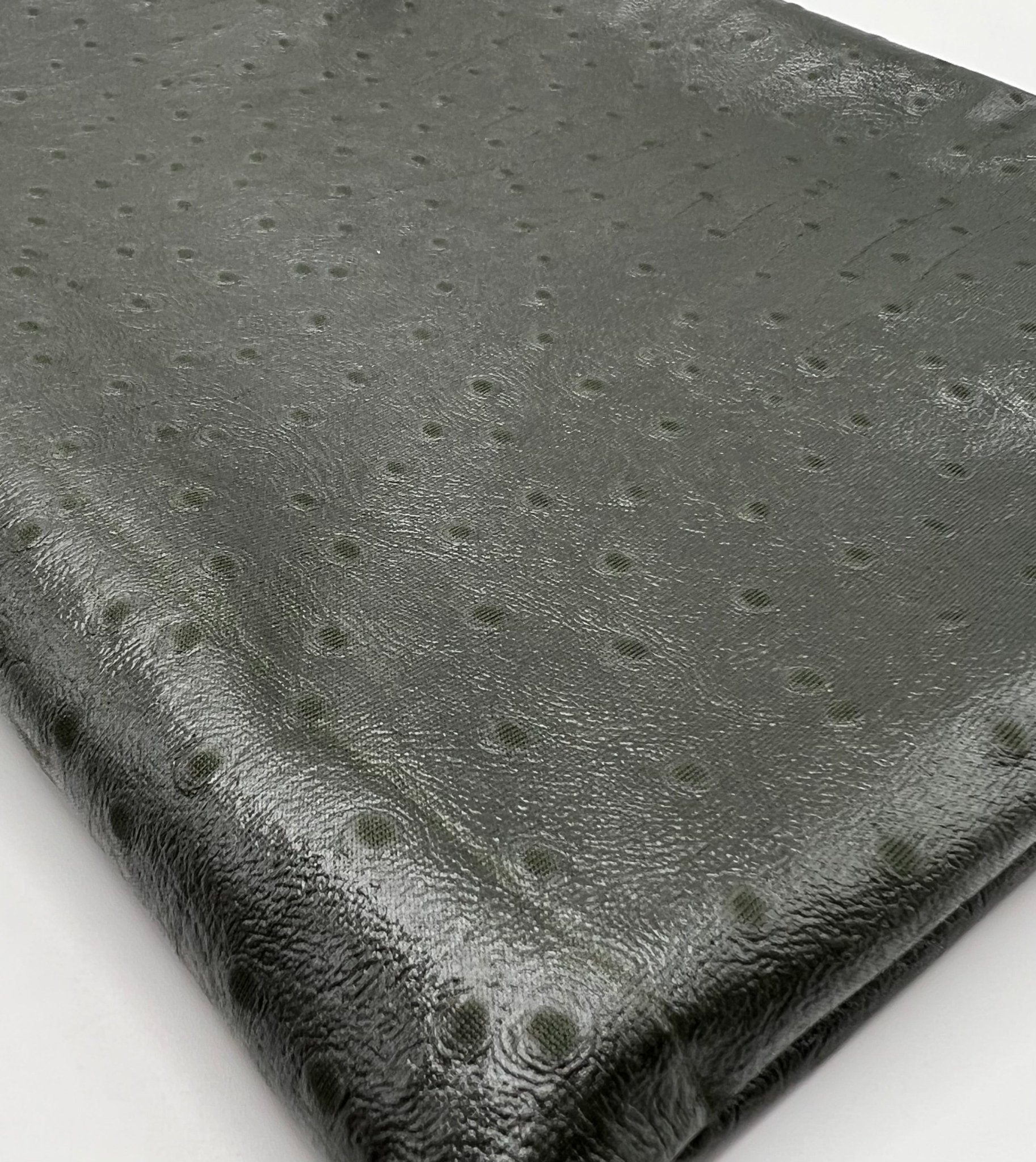 Khaki Spot Wet look Leather 2 Way Stretch Dress Craft Fabric - T9 Fabrics