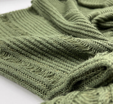 Khaki Stripe Knitted Stretch Fabric - T9 Fabrics