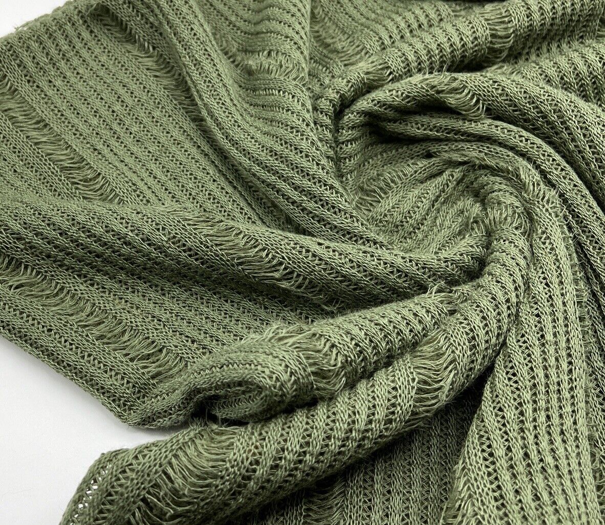 Khaki Stripe Knitted Stretch Fabric - T9 Fabrics