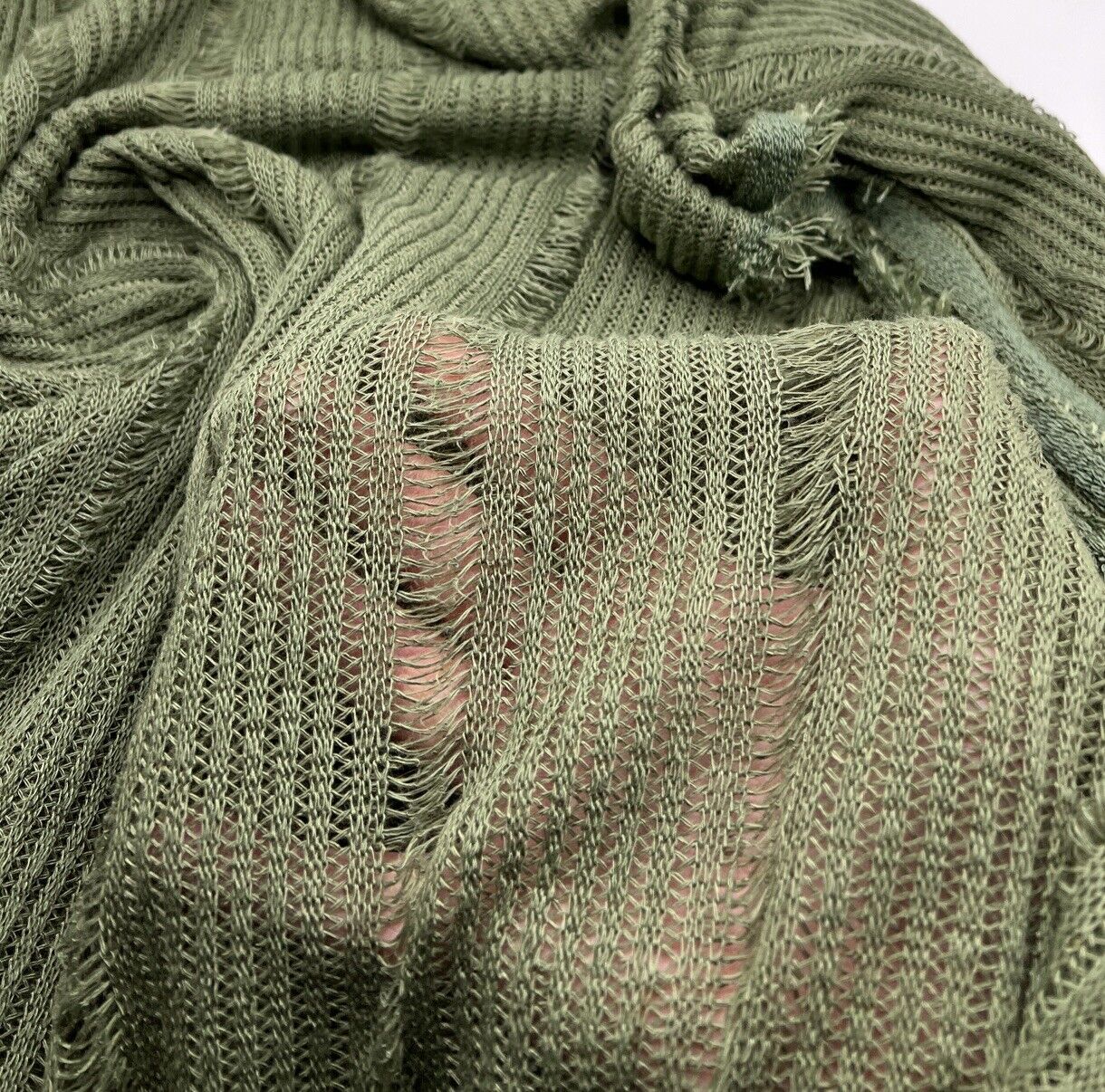 Khaki Stripe Knitted Stretch Fabric - T9 Fabrics