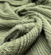 Khaki Stripe Knitted Stretch Fabric - T9 Fabrics