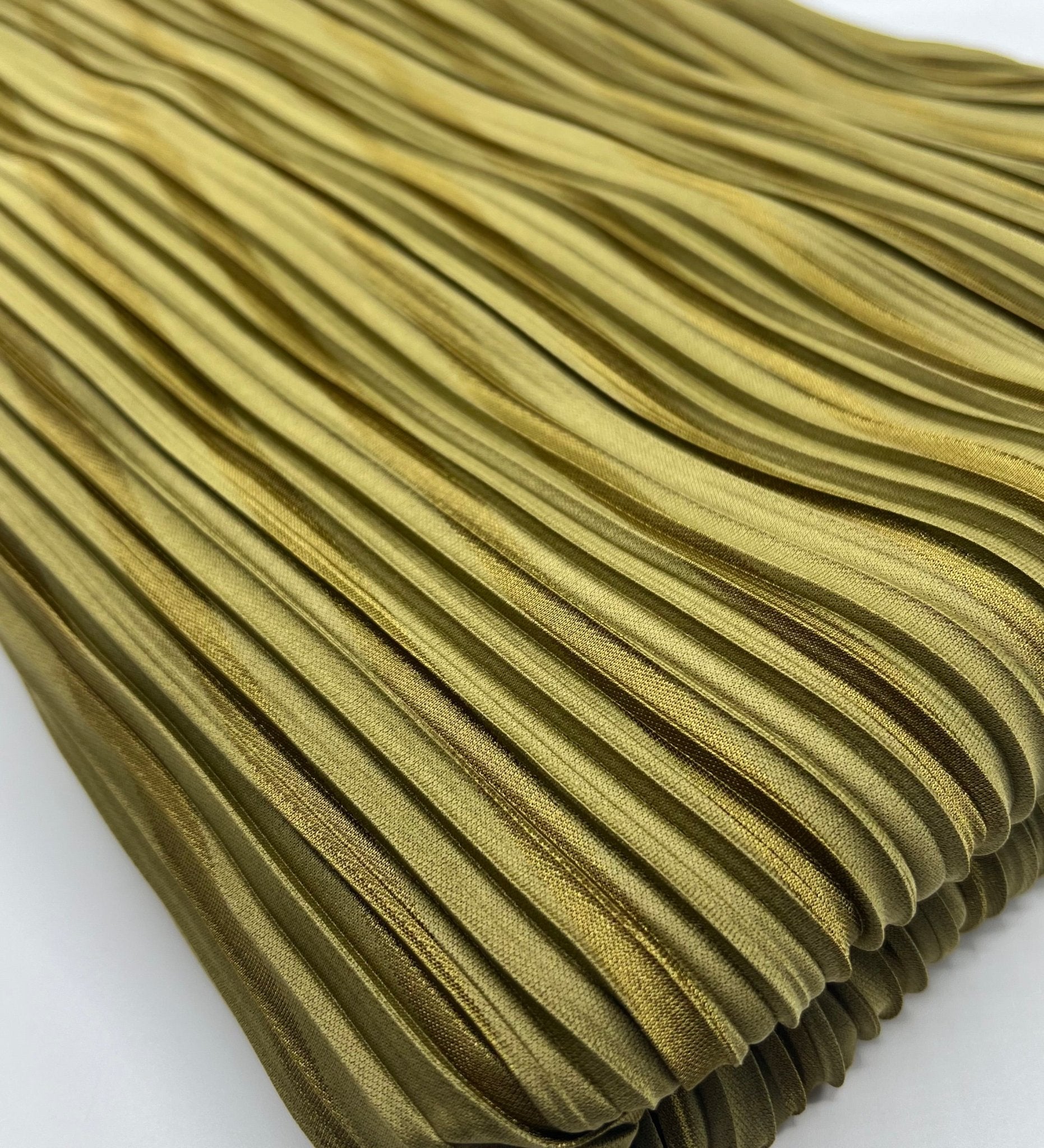 Khaki Stripe Spot Plisse Pleated Stretch Fabric - T9 Fabrics