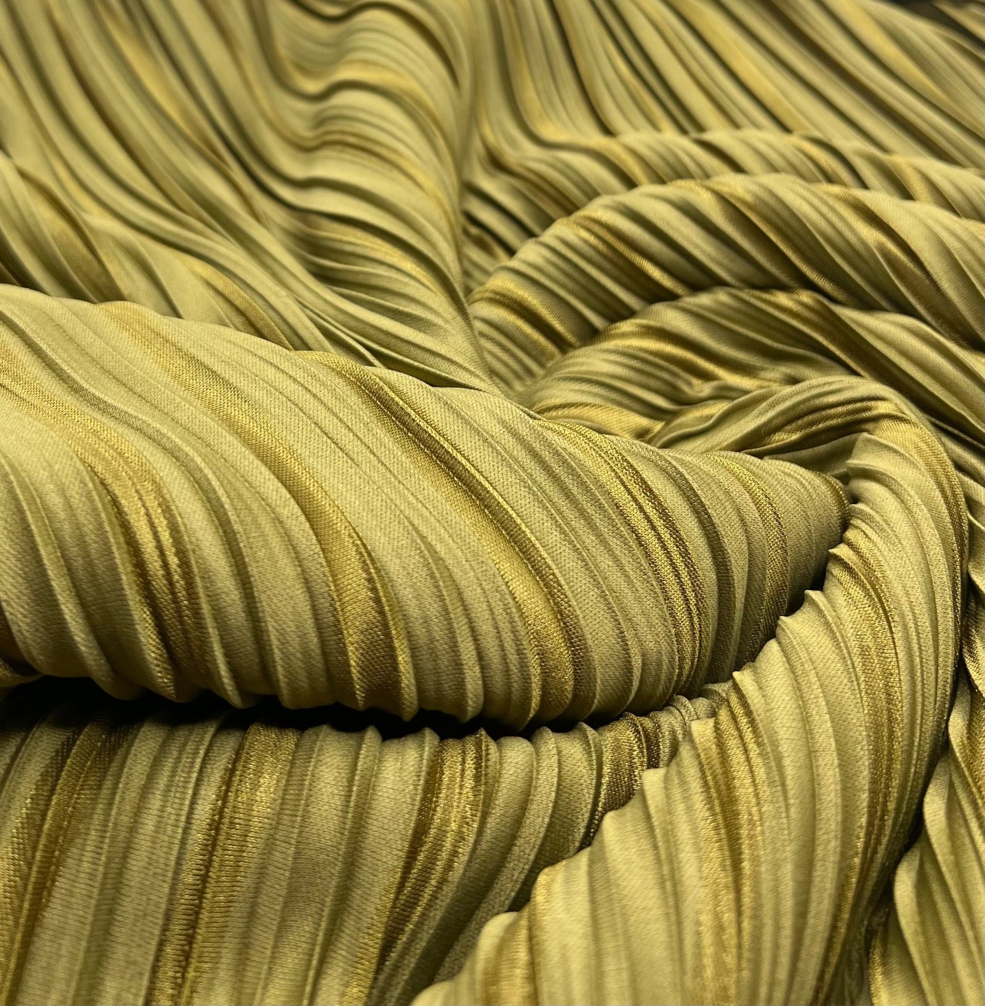 Khaki Stripe Spot Plisse Pleated Stretch Fabric - T9 Fabrics