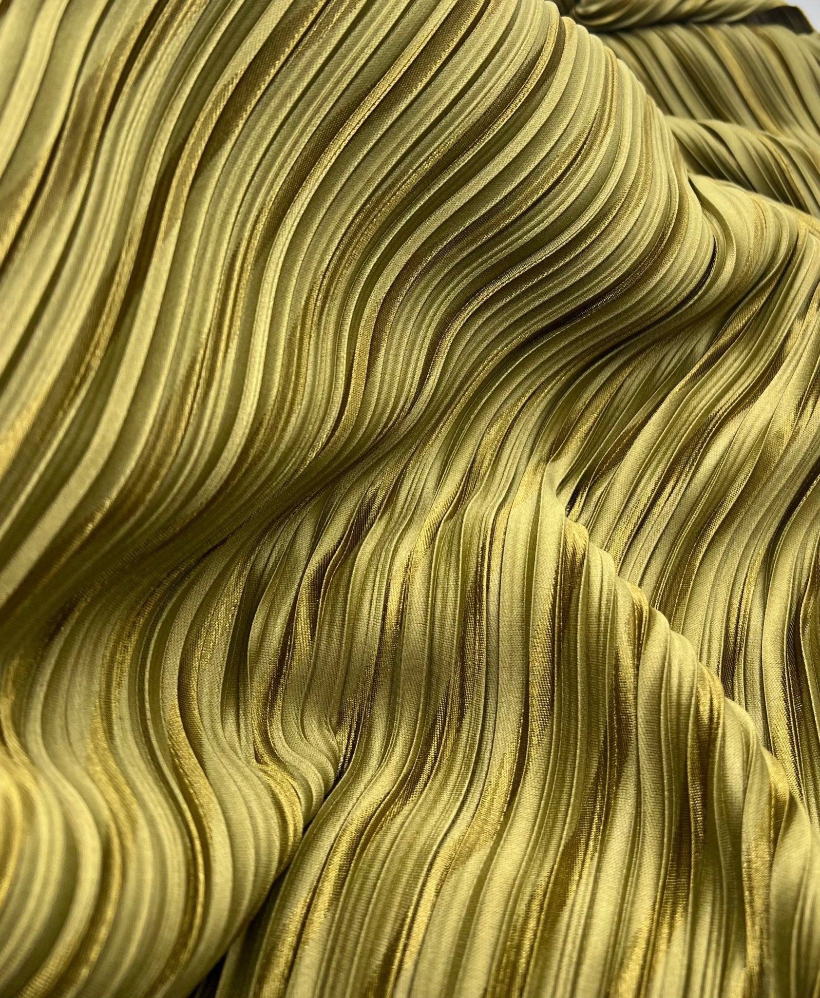 Khaki Stripe Spot Plisse Pleated Stretch Fabric - T9 Fabrics