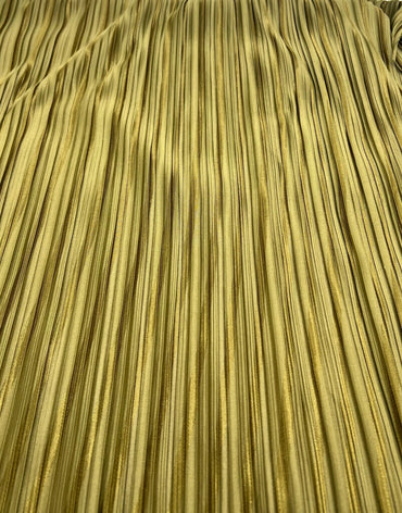 Khaki Stripe Spot Plisse Pleated Stretch Fabric - T9 Fabrics