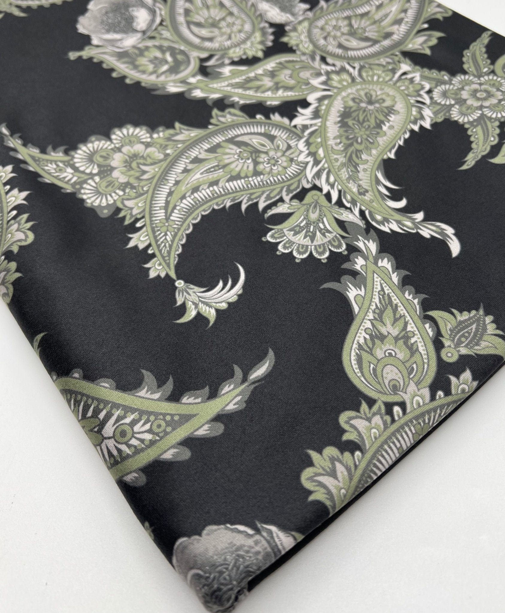 Large Khaki Paisley Super Soft Print Spun Poly Stretch Fabric - T9 Fabrics