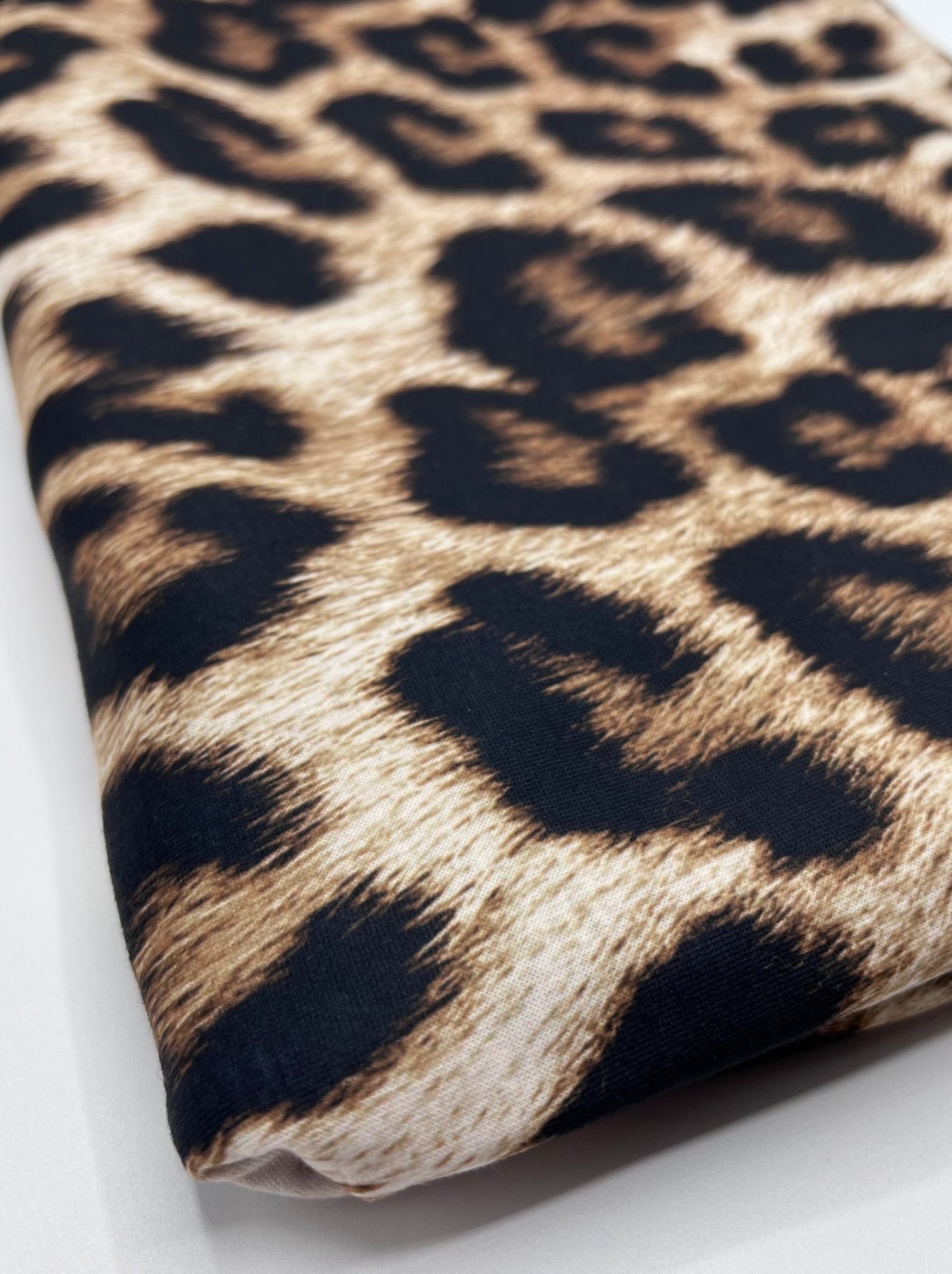 Large Leopard Print Spun Poly Stretch Fabric - T9 Fabrics