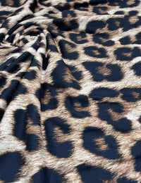 Large Leopard Print Spun Poly Stretch Fabric - T9 Fabrics