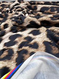 Large Leopard Print Spun Poly Stretch Fabric - T9 Fabrics