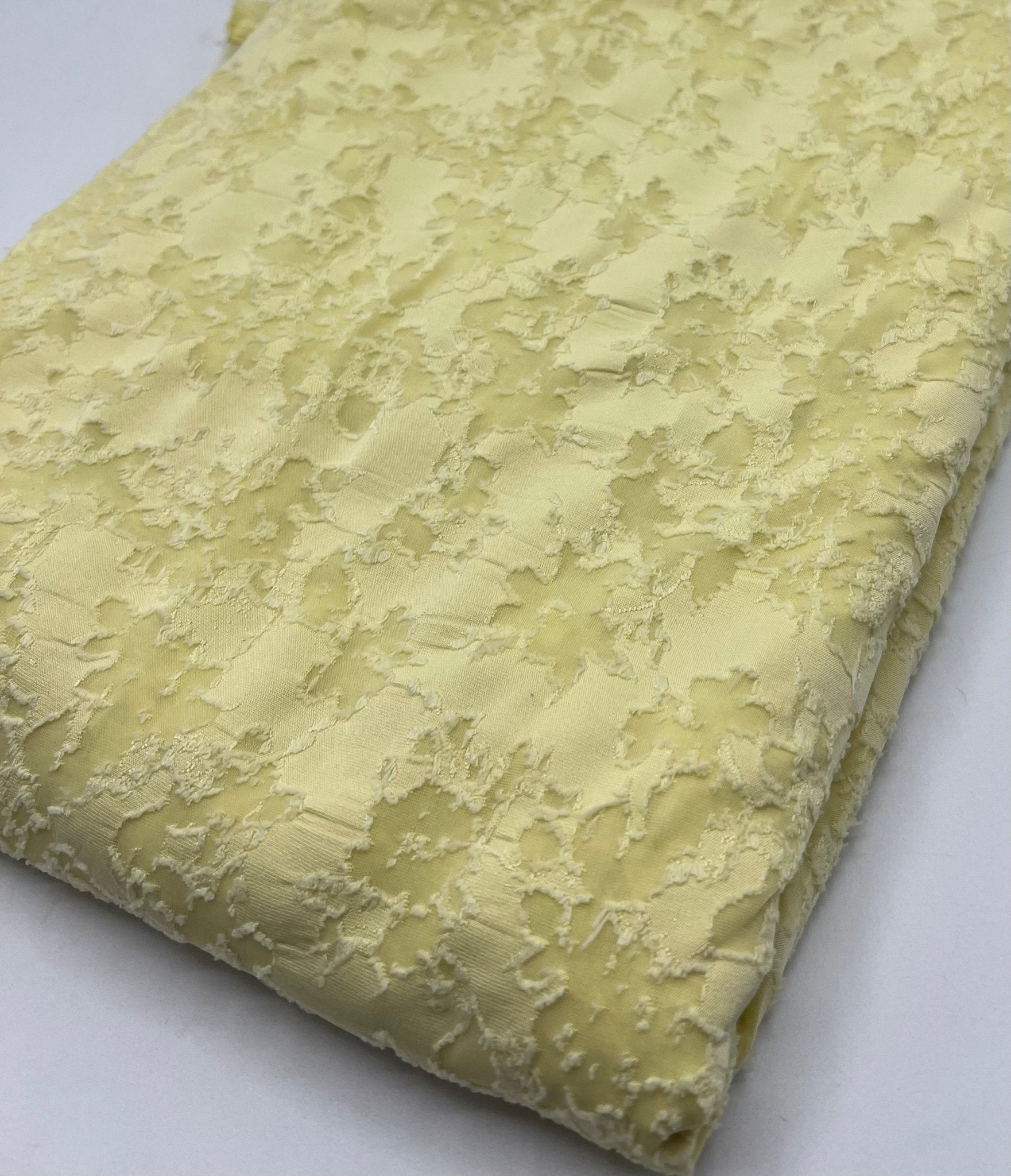 Lemon Burnout Textured Stretch Fabric 2 Way Stretch Fabric - T9 Fabrics
