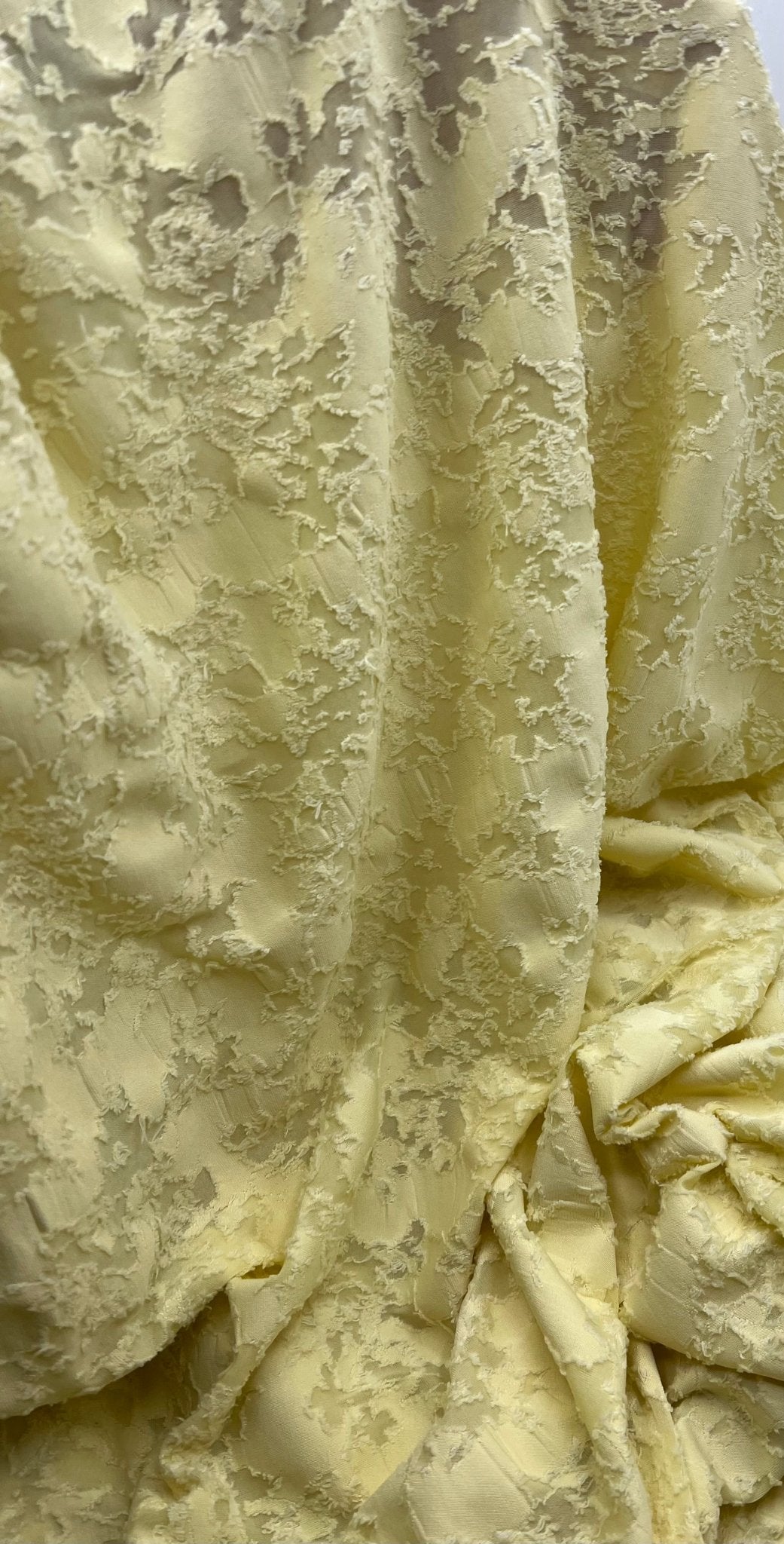 Lemon Burnout Textured Stretch Fabric 2 Way Stretch Fabric - T9 Fabrics